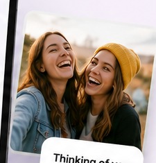 Two friends laughing together